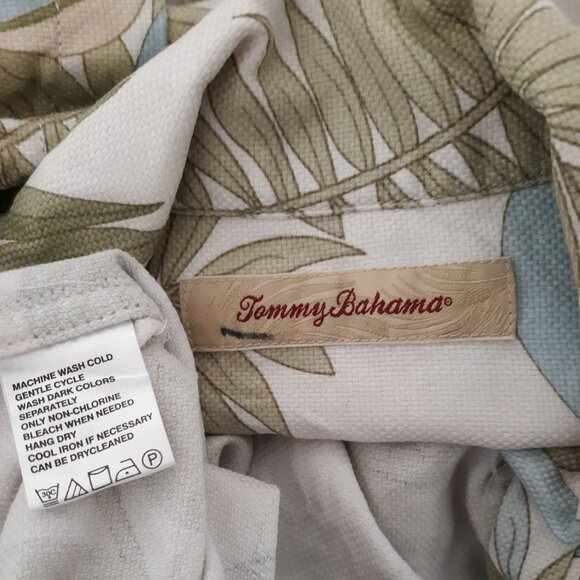 Tommy Bahama Men's Shirt Short Sleeve Button Down Silk Cotton Tropical Ferns XL - Picture 7 of 8